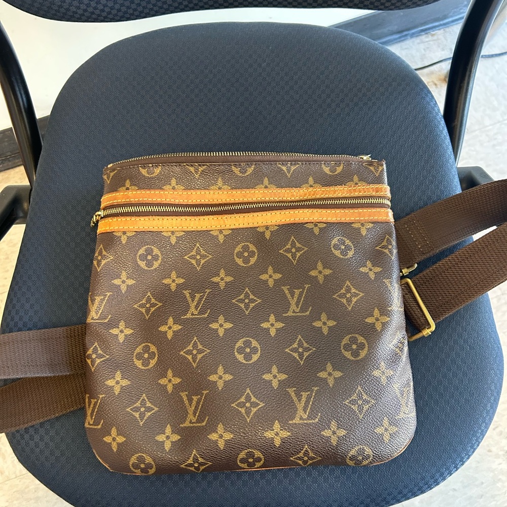 Louis Vuitton Brown and Gold Monogram Messenger Bag. Yes it is real